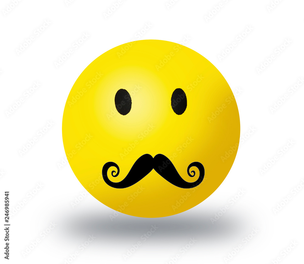 Emoji mustache face isolated on white background. Emoji mustache face icon for web site, app. Emoji mustache face isolated on white background. Emoji mustache face icon for web site, app.
