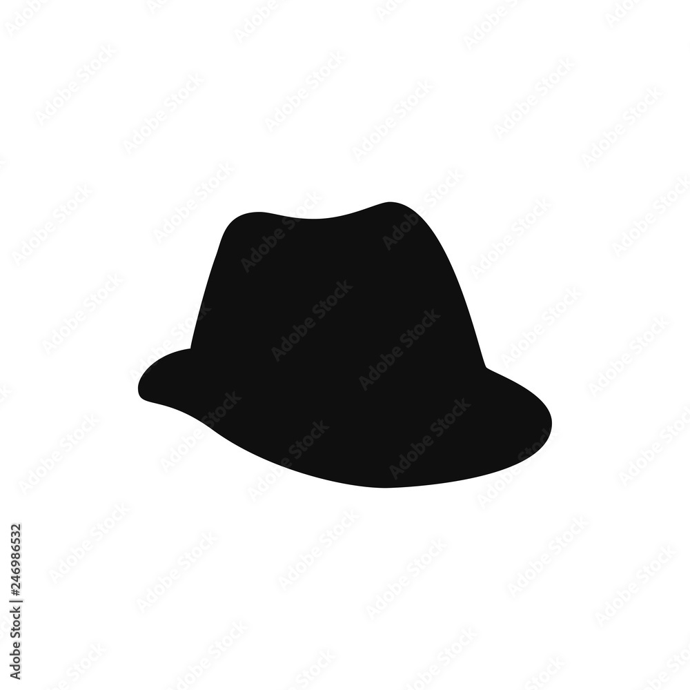 Retro hat silhouette. Top hat isolated on white. Vector headgear  illustration Stock Vector | Adobe Stock
