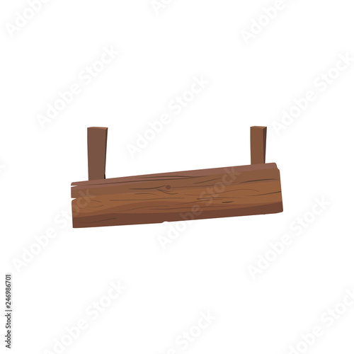 Wooden signs board isolated on white. Vector illustration wood plank