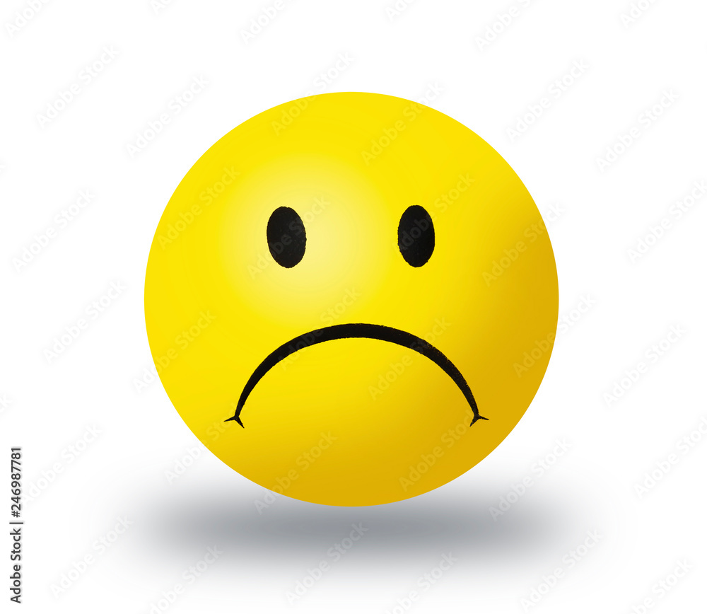 Sad smile on white background Sad smile on white background