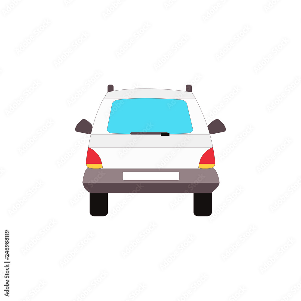 Car icon back view isolated on white. Vector illustration Car icon back view isolated on white. Vector illustration