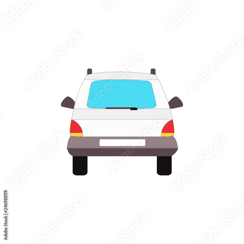 Car icon back view isolated on white. Vector illustration