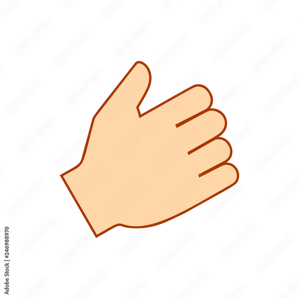 Human hand part icon isolated on white background. Vector illustration