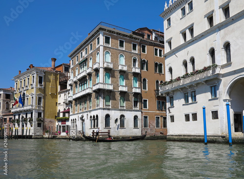 20.06.2017  Venice  Italy  View of historic buildings and canals from gondola