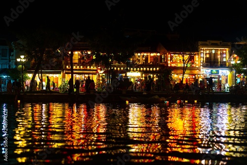 Beautiful of decoration Lanterns light in Night Market of Hoi An, Vietnam.