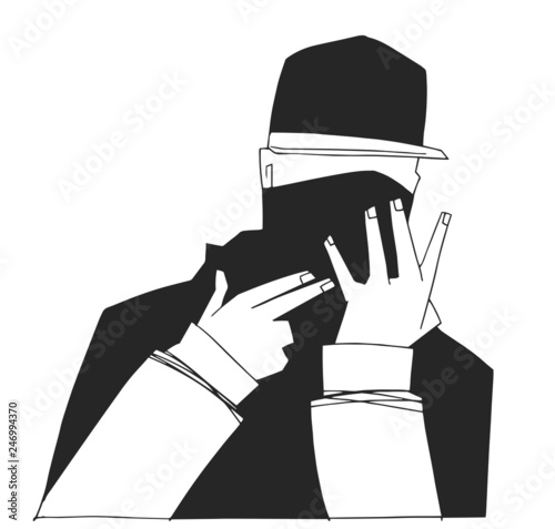 Illustration of young gang member T shirt print design