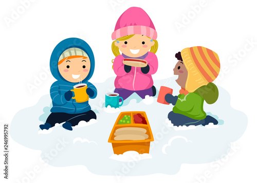 Stickman Kids Winter Picnic...