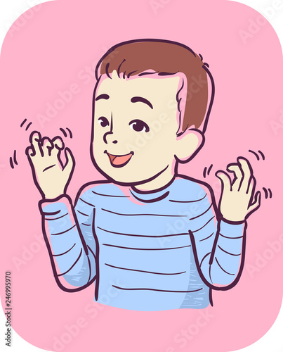 Kid Boy Symptom Hands Stimming Illustration