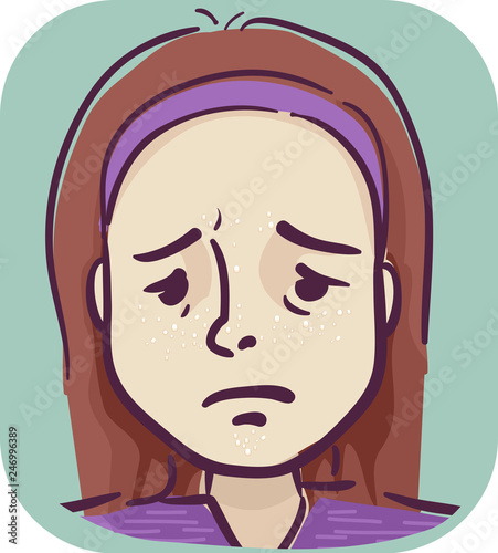Girl Symptom Face White Bum...