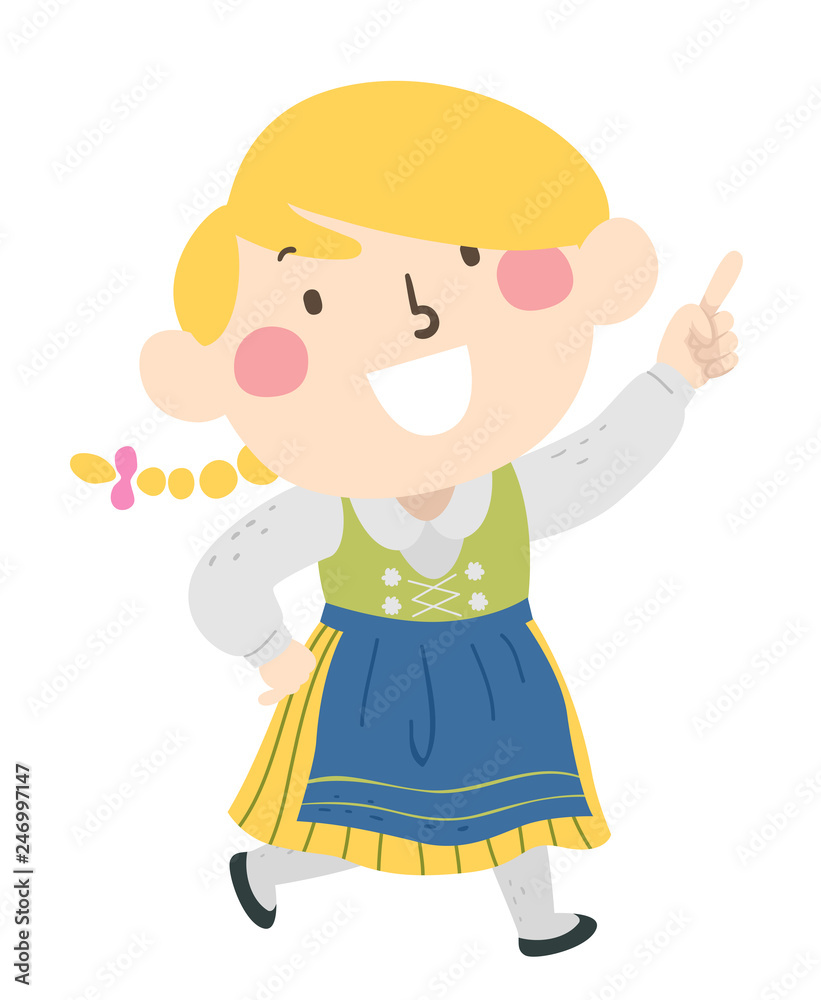 Sweden Kid Girl Look Up Illustration Sweden Kid Girl Look Up Illustration