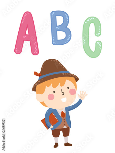 Kid Boy Italian Letters Ill...