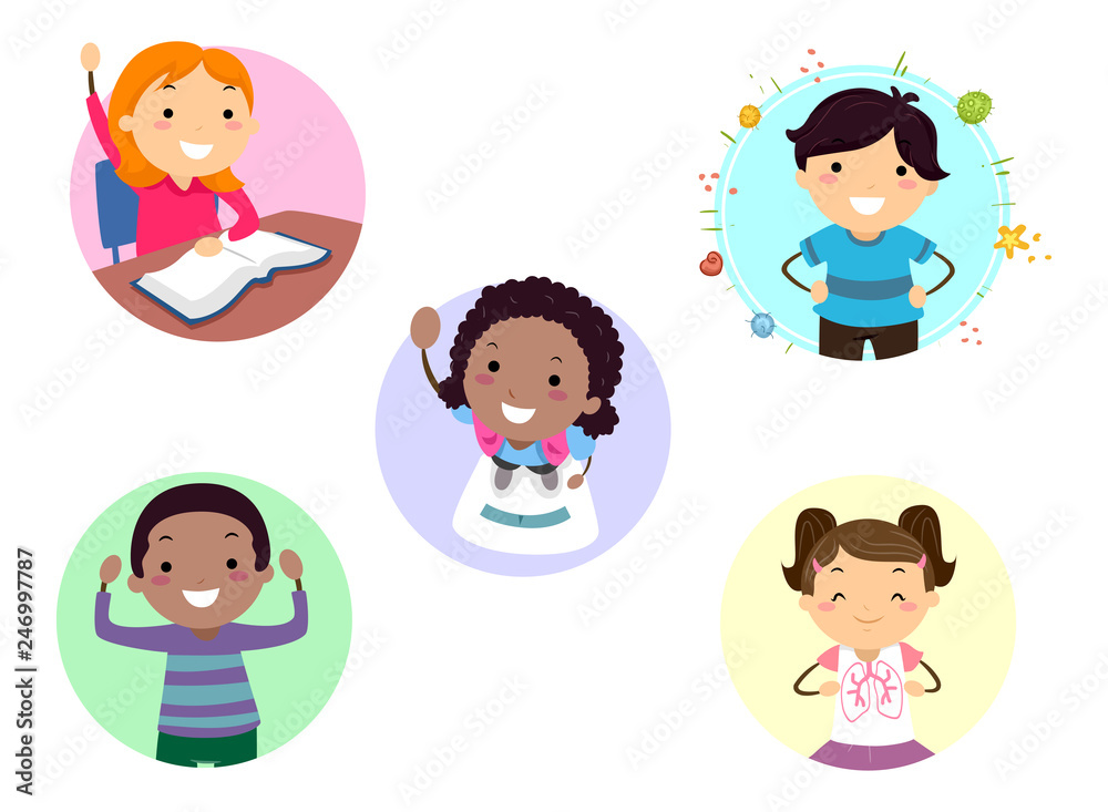 Stickman Kids Exercise Benefits Illustration Stickman Kids Exercise Benefits Illustration
