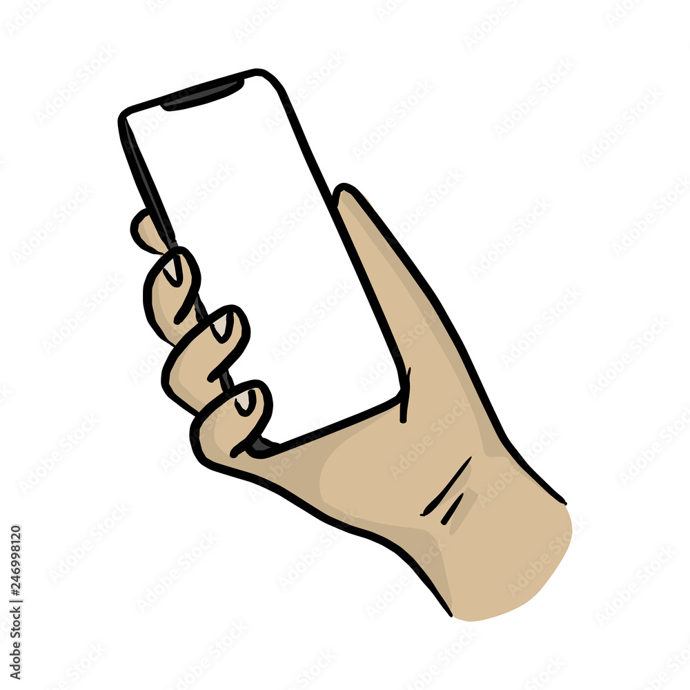 closeup hand using smartphone show back side vector illustration sketch  doodle hand drawn with Stock Vector Vector And Low Budget Royalty Free  Image Pic ESY058658580  agefotostock