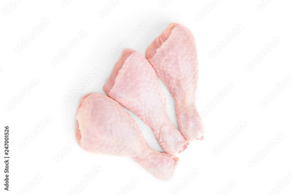 Raw chicken legs isolated on white background. Raw chicken legs isolated on white background.