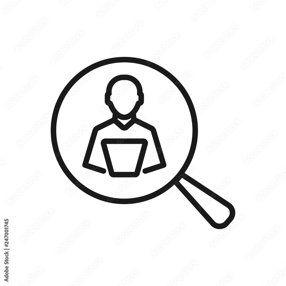 analyst search. minimal thin line web icon. simple vector illustration outline. concept for infographic, website or app. analyst search. minimal thin line web icon. simple vector illustration outline. concept for infographic, website or app.