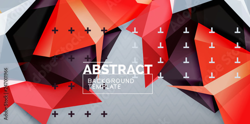 Fototapeta Naklejka Na Ścianę i Meble -  Color geometric abstract background, minimal abstraction design with mosaic style 3d shape