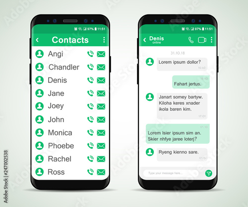 Social network concept. Messenger window. Chating and messaging concept