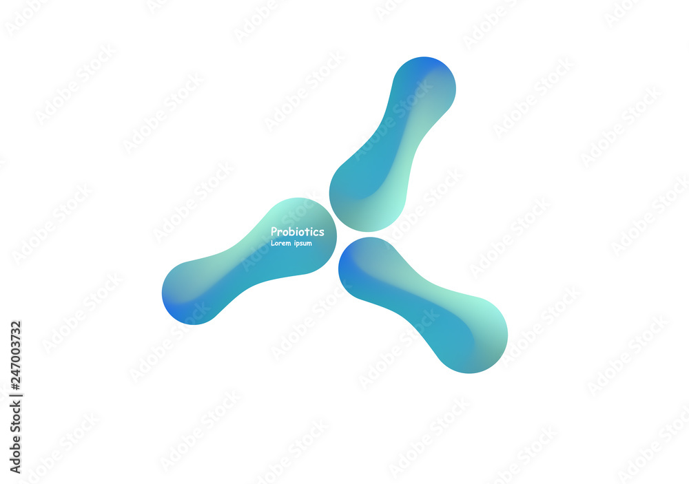 Probiotics bacteria vector design. Concept of design with Lactobacillus Probiotic Bacteria. Template design with Prebiotic healthy nutrition ingredient Probiotics bacteria vector design. Concept of design with Lactobacillus Probiotic Bacteria. Template design with Prebiotic healthy nutrition ingredient
