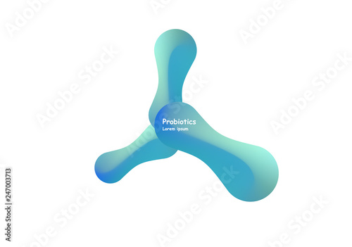 Probiotics bacteria vector design. Concept of design with Lactobacillus Probiotic Bacteria. Template design with Prebiotic healthy nutrition ingredient