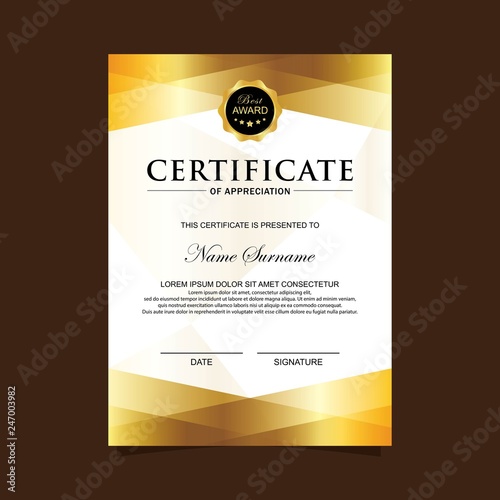 Vertical modern certificate template