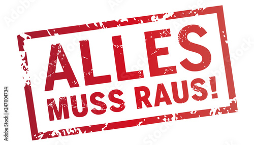 roter Stempel Alles muss raus