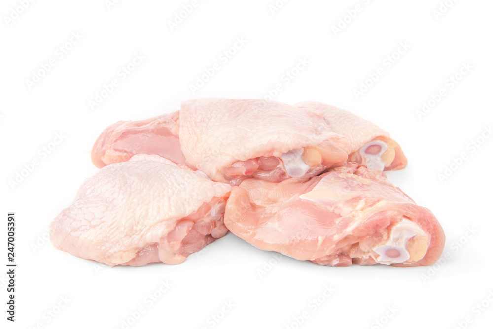 Raw chicken thigh isolated on white background. Raw chicken thigh isolated on white background.
