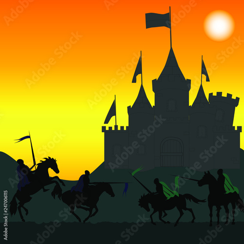 battle of medieval riders