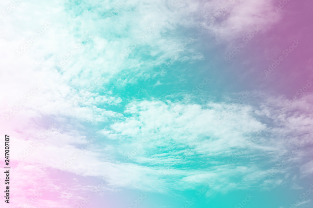 Pastel color of sky and soft cloud background.