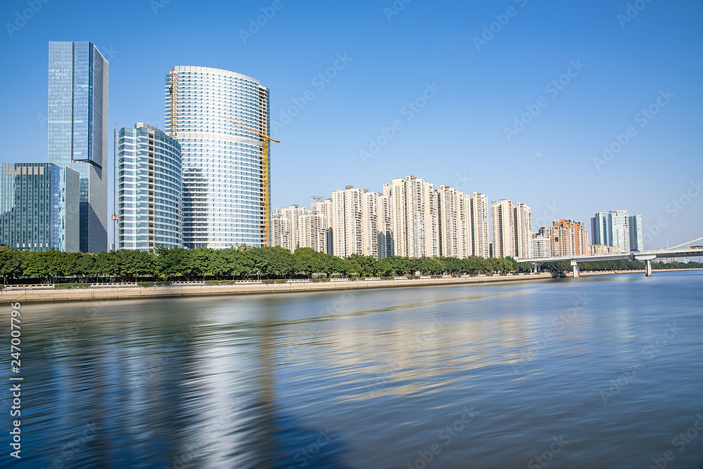 Obraz premium Pearl River City Skyline, Tianhe District, Guangzhou, China