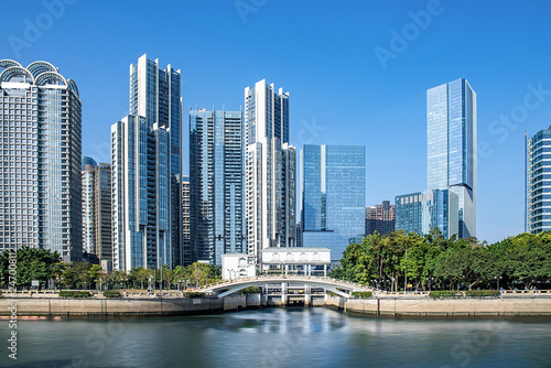 Photography Intensive real estate development on the bank of Zhujiang, Tianhe District, Guan