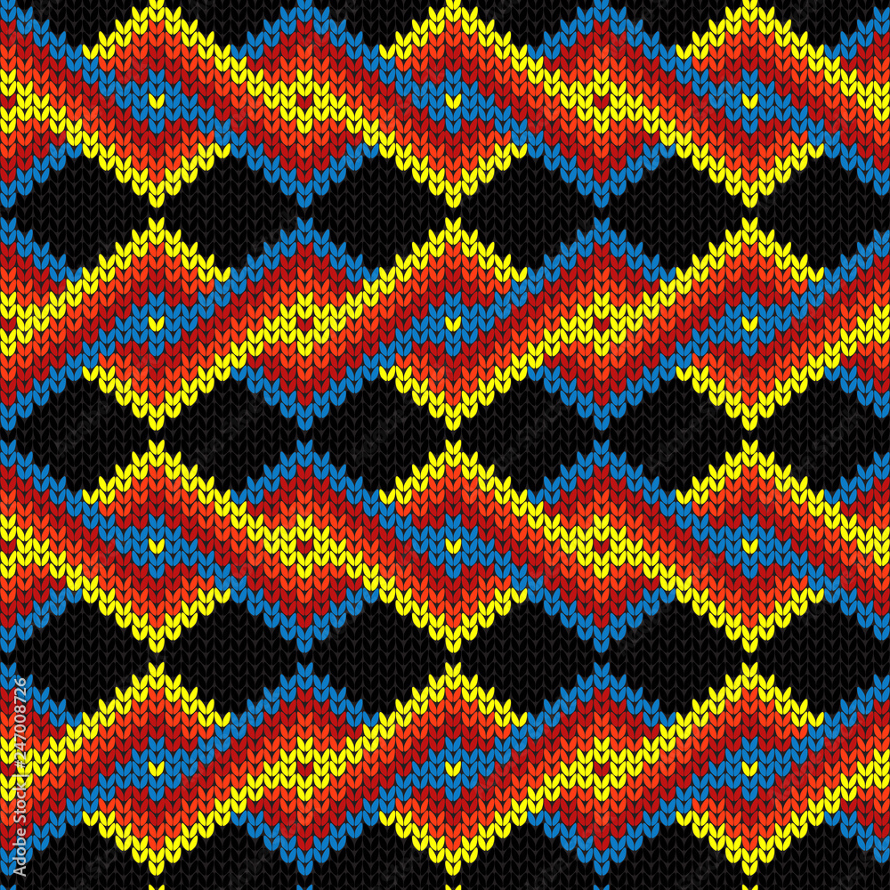 Knitted seamless ornate pattern