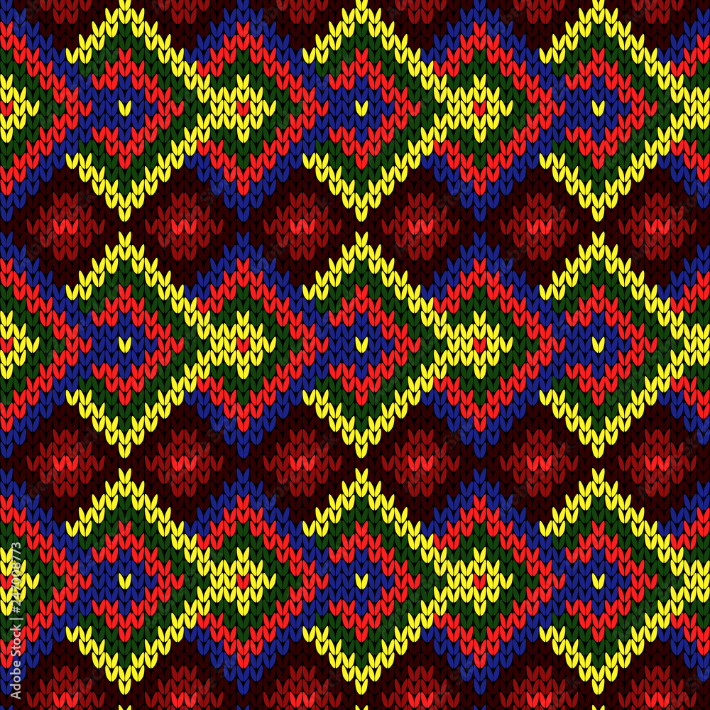 Colorful knitted seamless pattern