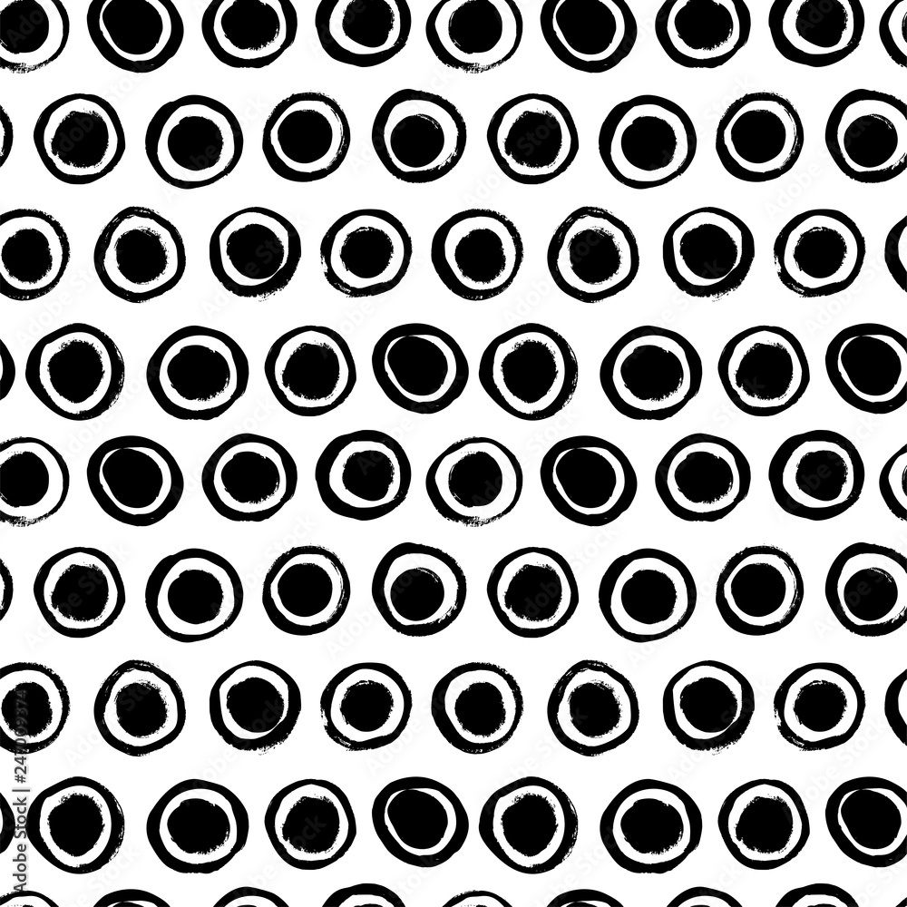 Seamless pattern with circles. Simple geometric polka dot background. Vetor modern monochrome texture. Seamless pattern with circles. Simple geometric polka dot background. Vetor modern monochrome texture.