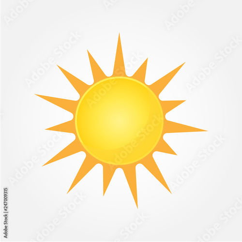 yellow sun icon vector