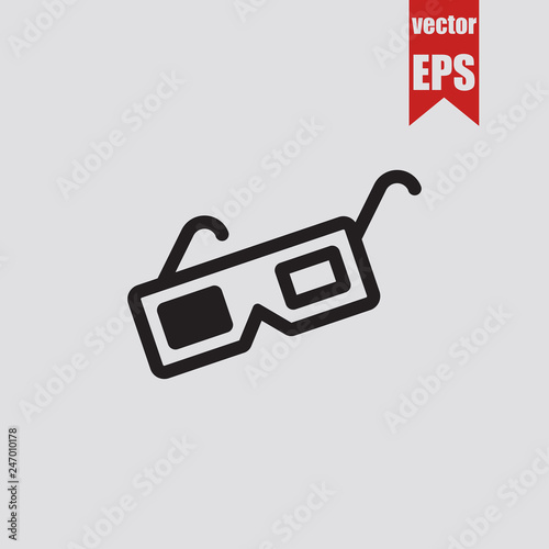 3d movie glasses icon.Vector illustration.