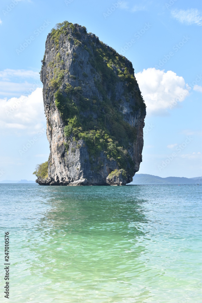 Beautiful big rock at Poda Island in Krabi, Thailand, Asia