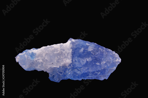 Lump of rare blue salt (isolated) - gemstone