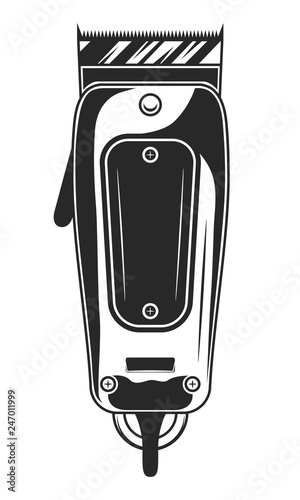 Barbershop or barber clipper. Vintage design. Abstract design element for Barber shop, haircut's salon logo, emblem, label or poster. Vector illustration