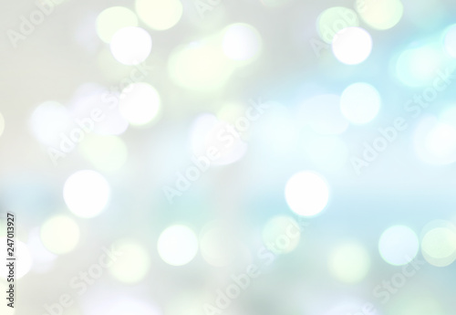 Soft blurred lights bokeh blue yellow background.