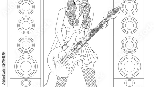Beautiful girl guitar player