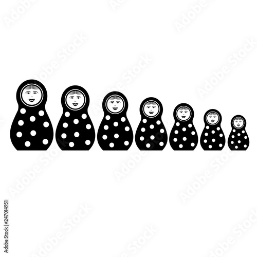 Set of Wooden Nestling Dolls. Matryoshka Russian Symbol.