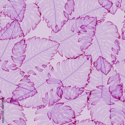 Monstera leaves. Tropical seamless pattern with leaves.