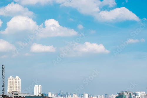 Bangkok cityscape bangkok city of Thailand with blue sky.