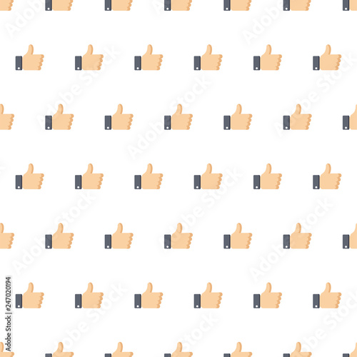Thumb up seamless background for websites, web design, mobile app.