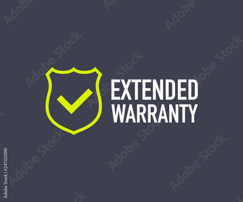 Extended warranty label or sticker. Badge, icon, stamp. Vector illustration. photo