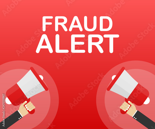 Fraud alert. Security Audit, Virus Scanning, Cleaning, Eliminating Malware, Ransomware. Vector illustration.