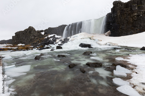 Wasserfall Oxararfoss Kontinentalspalte, Island