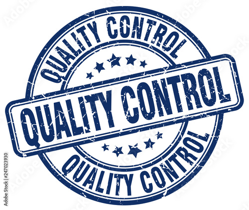 quality control blue grunge stamp