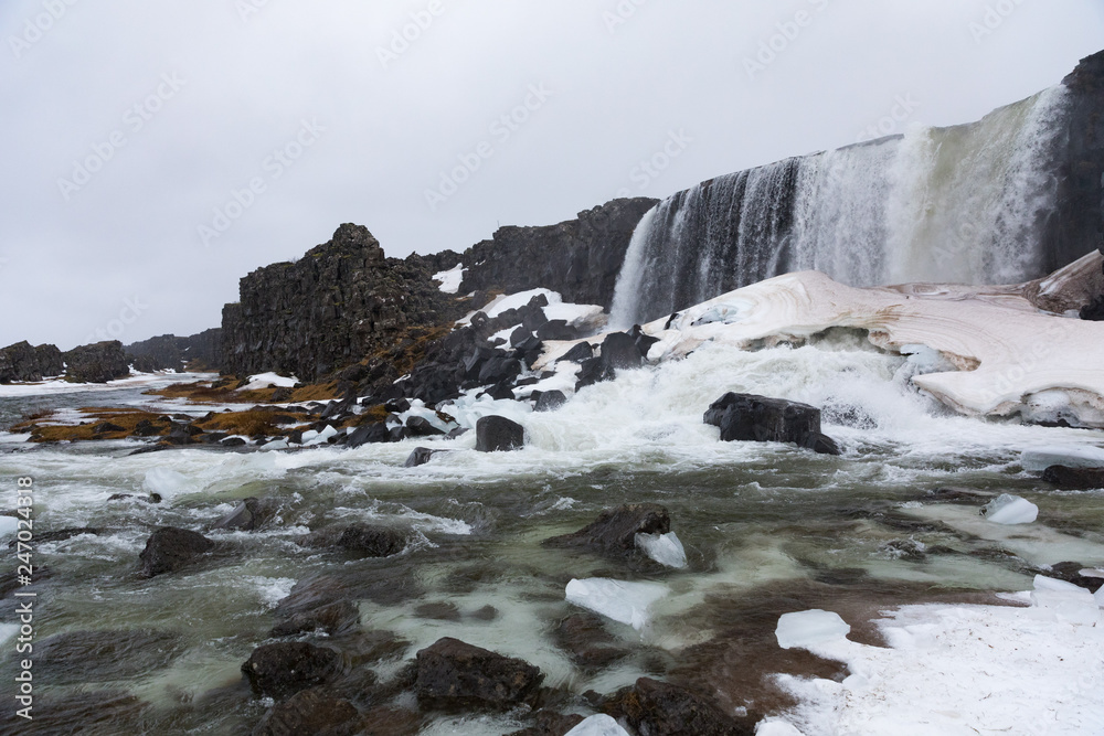 Wasserfall Oxararfoss Kontinentalspalte, Island Wasserfall Oxararfoss Kontinentalspalte, Island