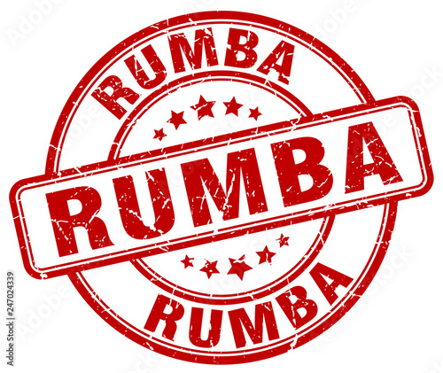 rumba red grunge round vintage rubber stamp
